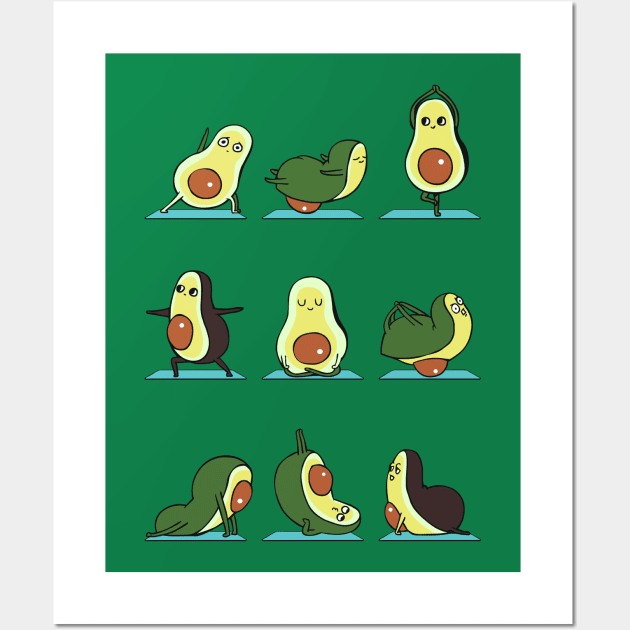 Avocado Yoga Wall Art by huebucket